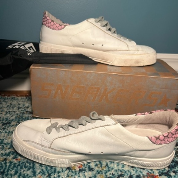 Golden Goose White and Pink Sneakers - Picture 5 of 8